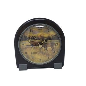 Vintage Relic Deer Desk Clock Battery Operated